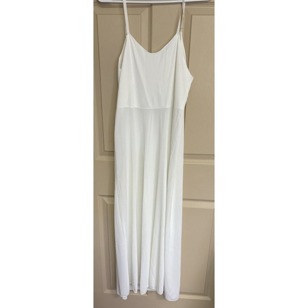 Vintage JC Penney Floor Length White Ivory Slip Dress Size 38 - Picture 5 of 7